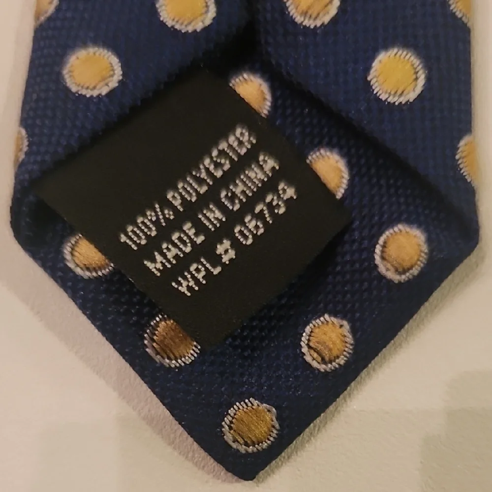 Navy Blue Polka Dot Clip On Tie
